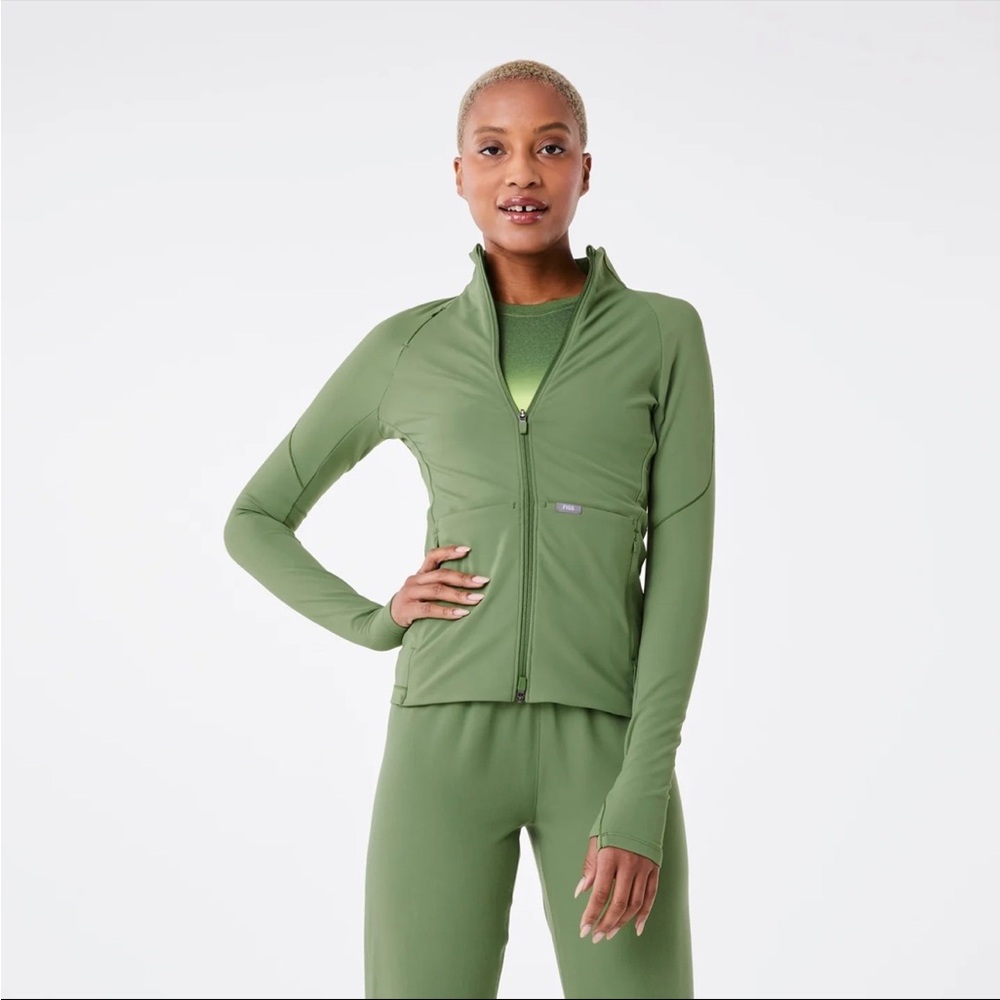 Figs On Shift Contour Knit Jacket Fern